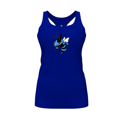 [CUS-DFW-RCBK-PER-RYL-FYS-LOGO1] Racerback Tank Top (Female Youth S, Royal, Logo 1)