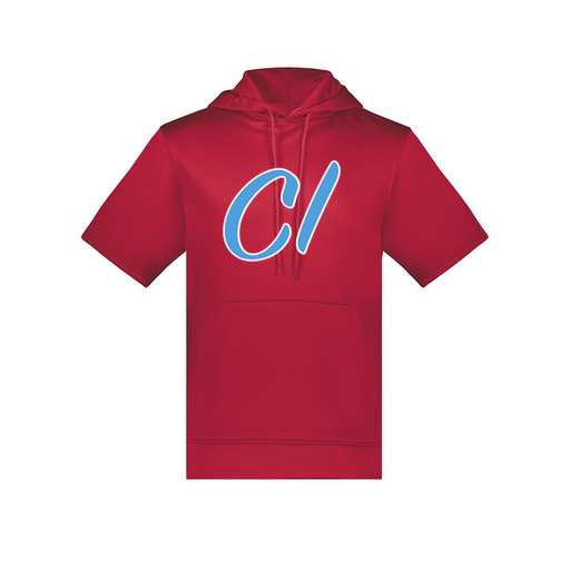 [6871.083.S-LOGO3] Men's Dri Fit Short Sleeve Hoodie (Adult S, Red, Logo 3)