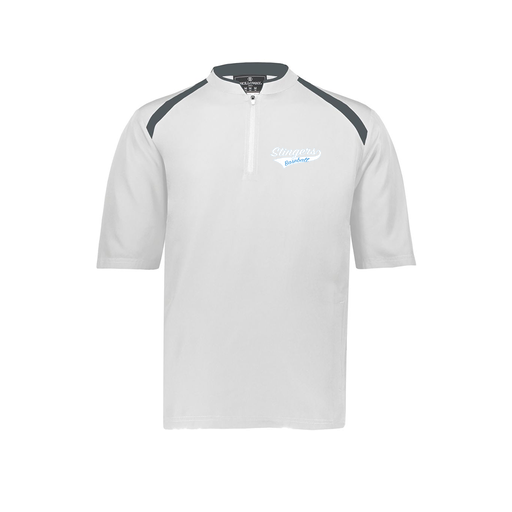 [229681-YS-WHT-LOGO2] Youth Dugout Short Sleeve Pullover (Youth S, White, Logo 2)