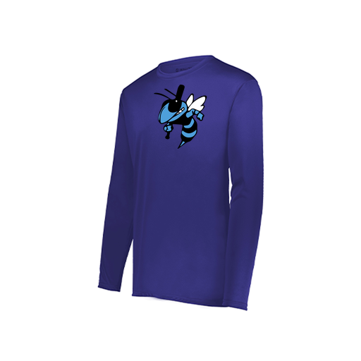 [222823.747.S-LOGO1] Youth LS Smooth Sport Shirt (Youth S, Purple, Logo 1)