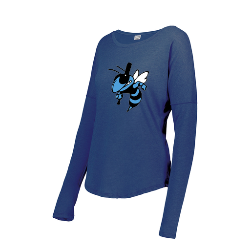 [3077.U55.XS-LOGO1] Ladies LS Ultra-blend T-Shirt (Female Adult XS, Royal, Logo 1)