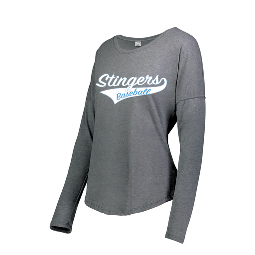 [FTLCUBGY-FAXS-LOGO2] Decker Women's Tri-Blend T-Shirt - Long Sleeve (Female Adult XS, Gray, Logo 2)